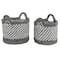 Gray Polyester Eclectic Storage Basket Set